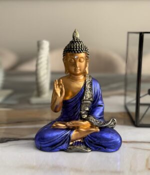 Figura de Buda con túnica azul